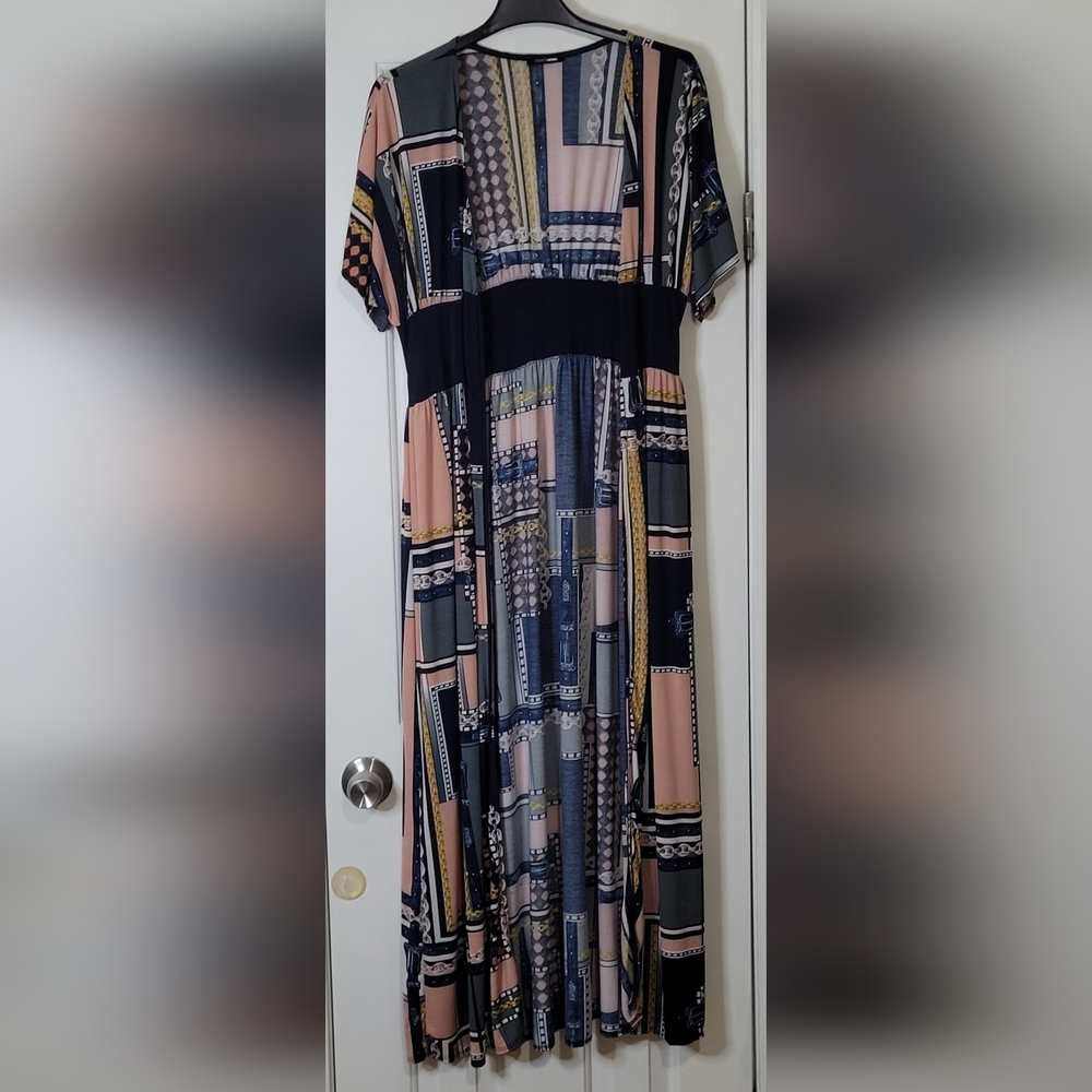 Fn Women's Geometric Patchwork Patterned Open Fro… - image 3